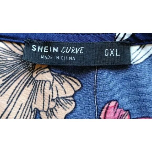 Shein Curve Top 0xl Wrap Short Sleeve Floral Hawaiian Beach - Picture 4 of 12